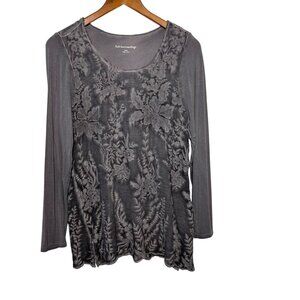 Soft Surroundings Silk Boho Country Flowy Romantic Coastal Sheer Tunic Small